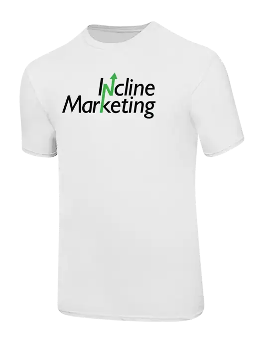 Ring Spun White 4.5 oz T-Shirt w/Incline Marketing Logo