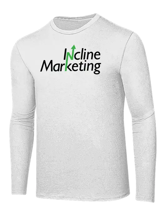 Ring Spun White 4.5 oz Long Sleeve T-Shirt w/Incline Marketing Logo