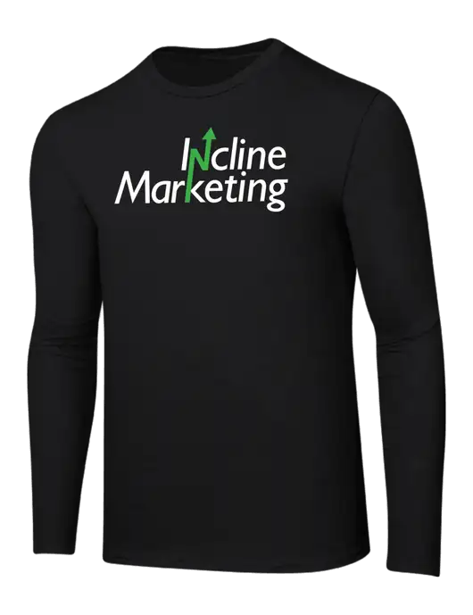 Ring Spun Jet Black 4.5 oz Long Sleeve T-Shirt w/Incline Marketing Logo
