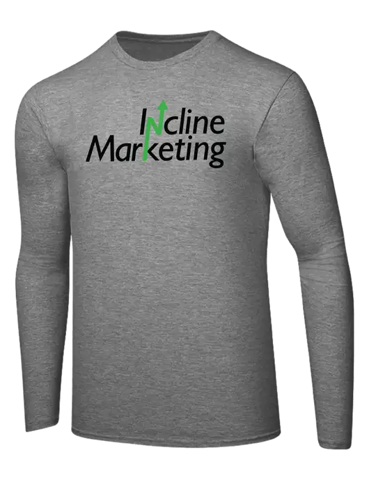 Ring Spun Light Heather Grey 4.5 oz Long Sleeve T-Shirt w/Incline Marketing Logo