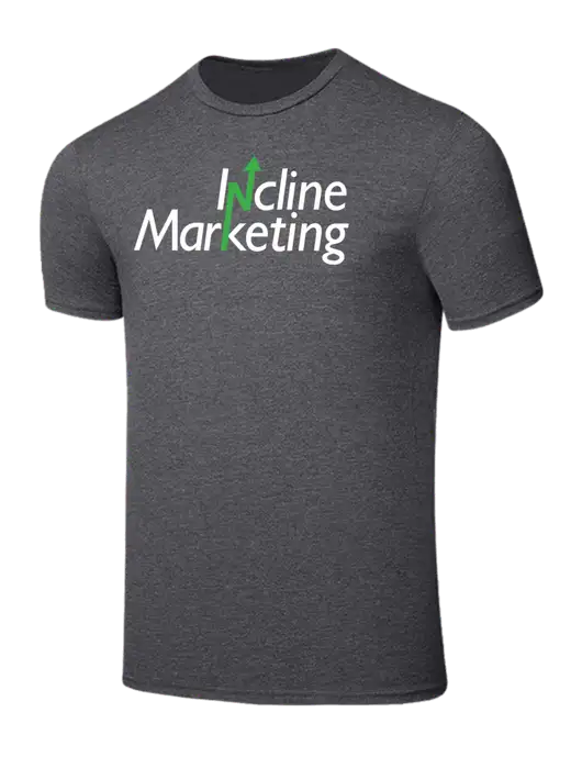Seriously Soft Heathered Charcoal T-Shirt w/Incline Marketing Logo