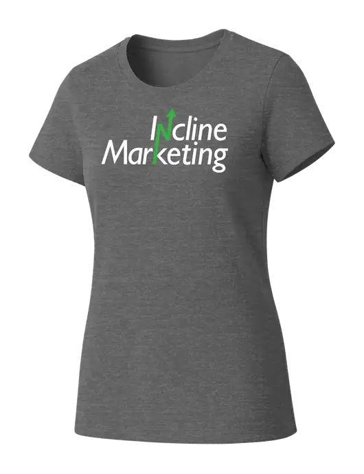 Womens Seriously Soft Grey Frost T-Shirt w/Incline Marketing Logo