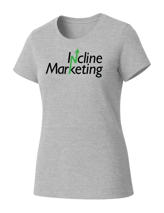 Womens Seriously Soft Light Heathered Grey T-Shirt w/Incline Marketing Logo