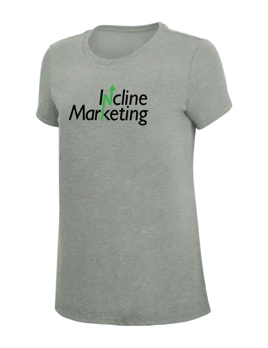 Womens Simply Soft Grey Frost 4.5oz  Poly/Combed Ring Spun Cotton T-Shirt w/Incline Marketing Logo