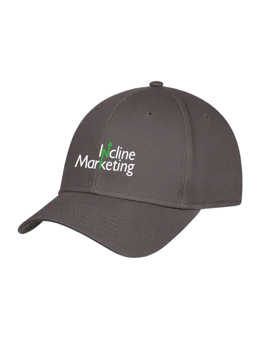Charcoal Structured Cap Hook & Loop w/Incline Marketing Logo