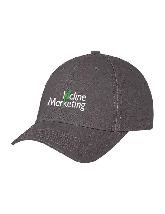 Medium Dark Grey Structured Soft Snap Closure Hook & Loop Cap w/Incline Marketing Logo