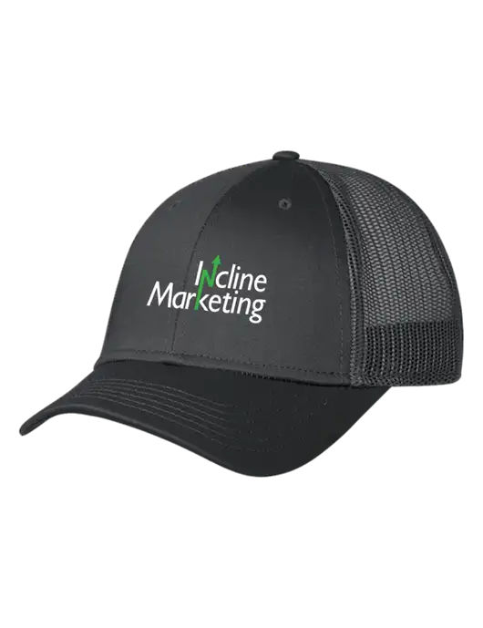 Charcoal Mesh Trucker Cap Snap Back w/Incline Marketing Logo