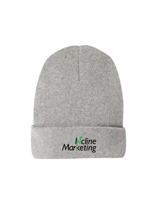 Recycled Light Heather Grey Beanie w/Incline Marketing Logo