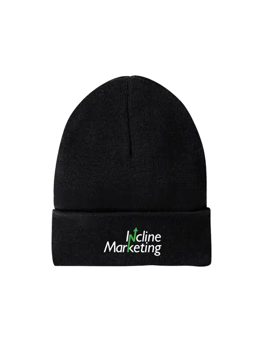Recycled Black Beanie w/Incline Marketing Logo
