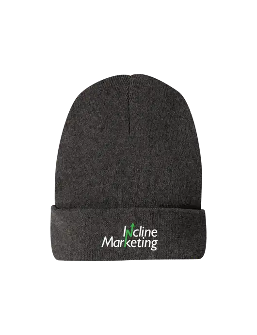 Recycled Charcoal Heather Beanie w/Incline Marketing Logo