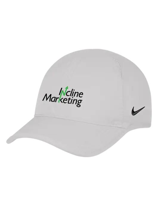 Nike White Featherlight Cap w/Incline Marketing Logo