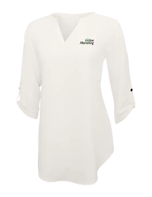 Ivory Womens 3/4 Sleeve Tunic Blouse w/Incline Marketing Logo