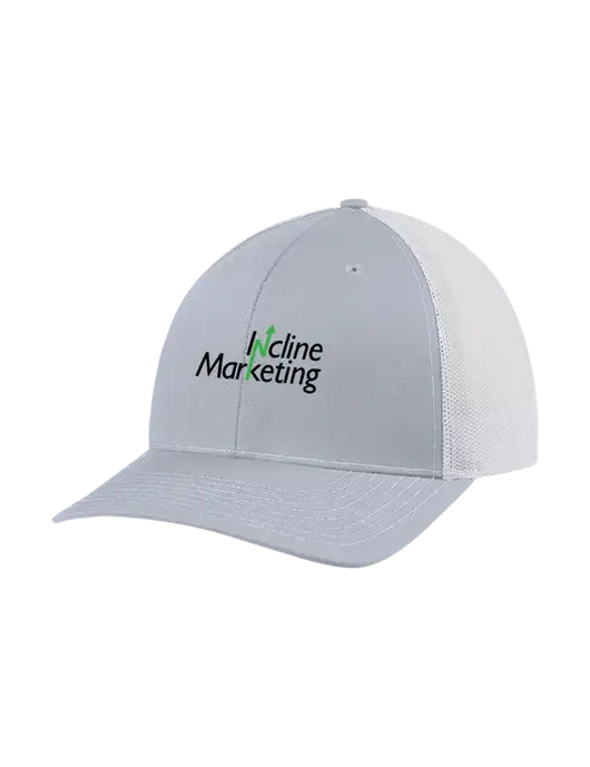 Richardson Adjustable Snapback Original 112 Trucker Cap Light Heather Grey w/White Mesh w/Incline Marketing Logo