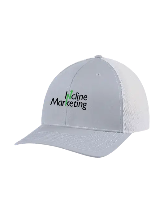 Richardson Adjustable Snapback Original 112 Trucker Cap Light Heather Grey w/White Mesh w/Incline Marketing Logo