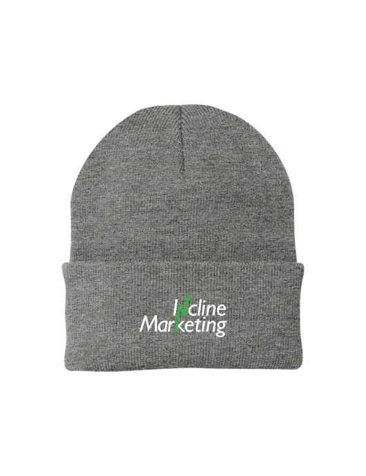 Medium Grey Heather Knit Cap w/Incline Marketing Logo