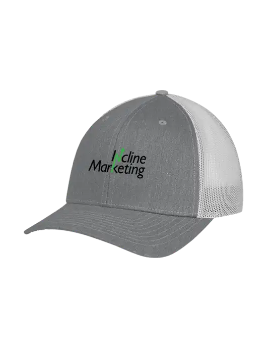 Richardson Adjustable Snapback Original 112 Trucker Cap Heather Grey w/Light Grey Mesh w/Incline Marketing Logo
