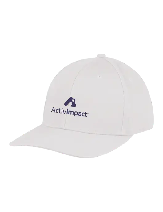 Premium Modern Structured Twill White Snapback Cap w/ActivImpact Logo