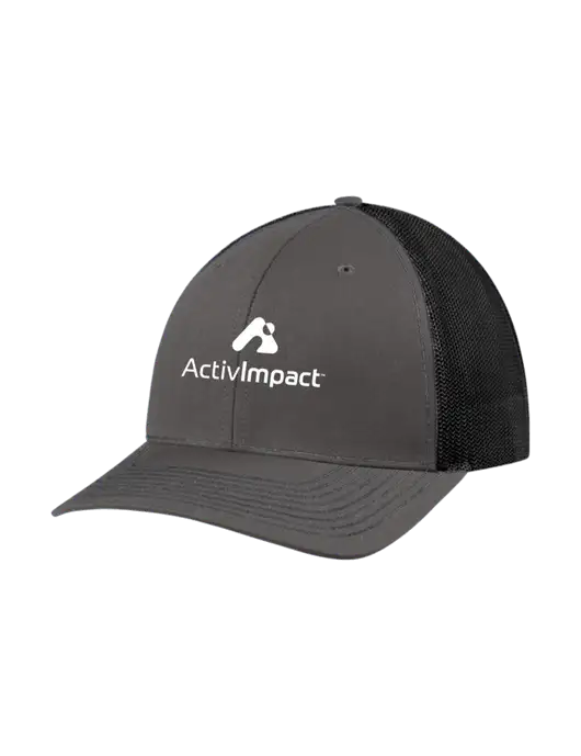 Richardson Adjustable Snapback Original 112 Trucker Cap Dark Grey w/Black Mesh w/ActivImpact Logo
