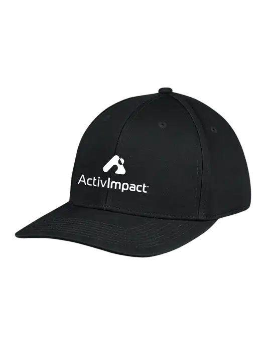Premium Modern Structured Twill Black Snapback Cap w/ActivImpact Logo