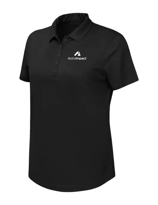 Callaway Womens Birdseye Black Polo w/ActivImpact Logo