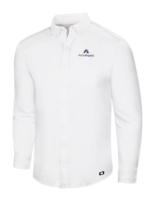 OGIO Bright White Modern Code Stretch Button-Up Shirt w/ActivImpact Logo