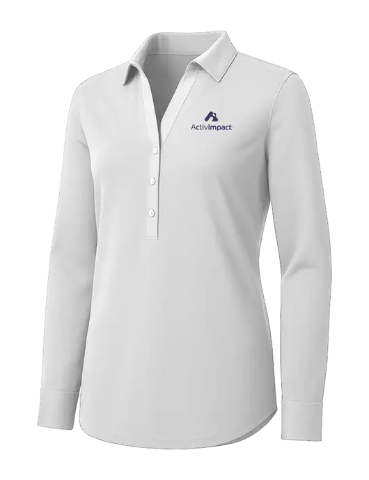 Womens White City Stretch Shirt w/ActivImpact Logo