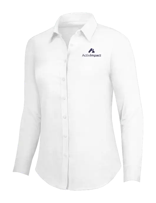 White Womens SuperPro Oxford Shirt w/ActivImpact Logo