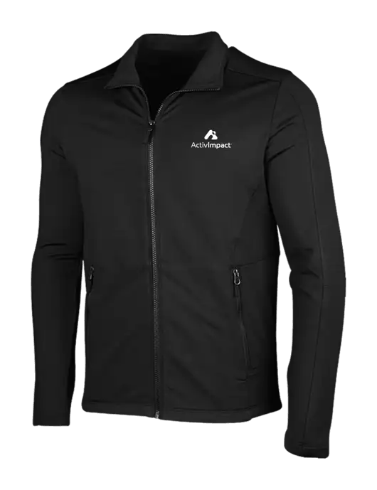 Deep Black Grid Fleece Jacket w/ActivImpact Logo