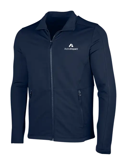 Navy Grid Fleece Jacket w/ActivImpact Logo