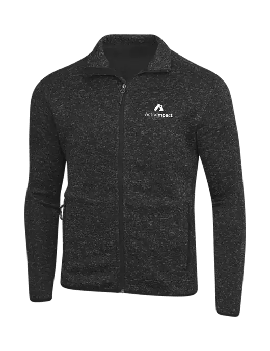 Black Heather Sweater Fleece Jacket w/ActivImpact Logo