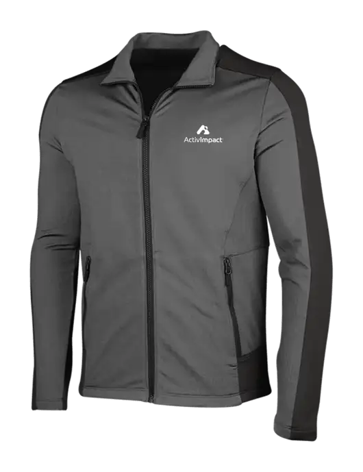 Medium Grey Heather Grid Fleece Jacket w/ActivImpact Logo