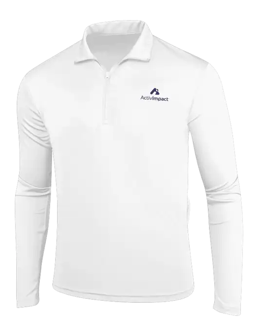 White PosiCharge Competitor 1/4 Zip Pullover w/ActivImpact Logo