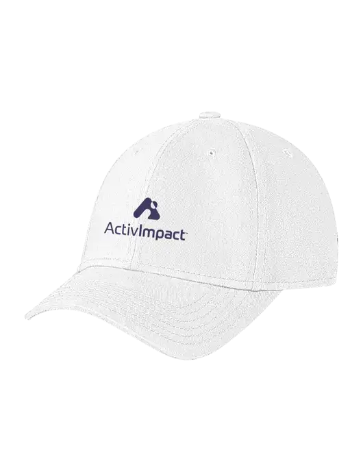 White Structured Soft Snap Closure Hook & Loop Cap w/ActivImpact Logo