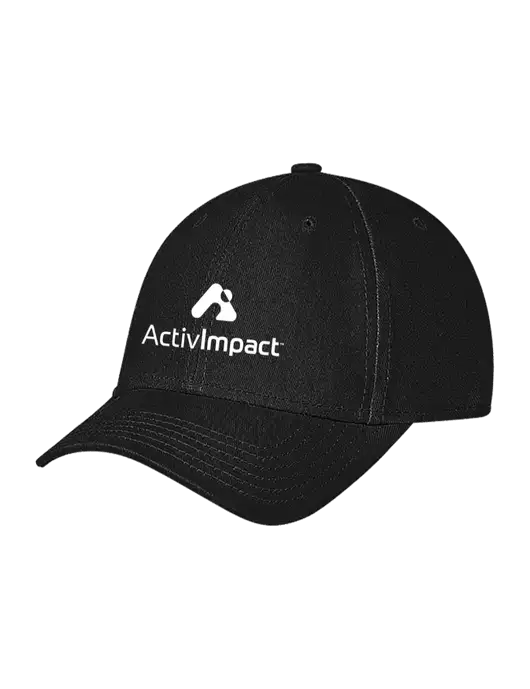 Black Structured Soft Snap Closure Hook & Loop Cap w/ActivImpact Logo