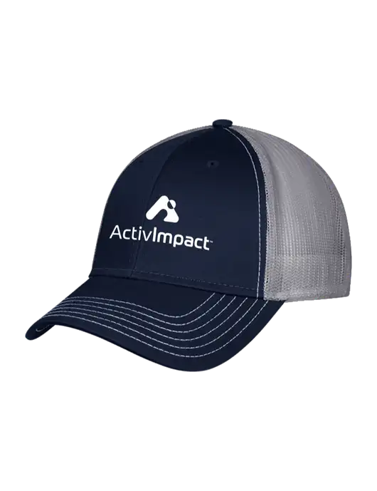 Navy/Grey Mesh Trucker Cap Snap Back w/ActivImpact Logo