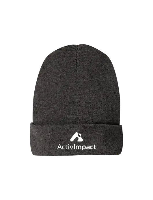 Recycled Charcoal Heather Beanie w/ActivImpact Logo
