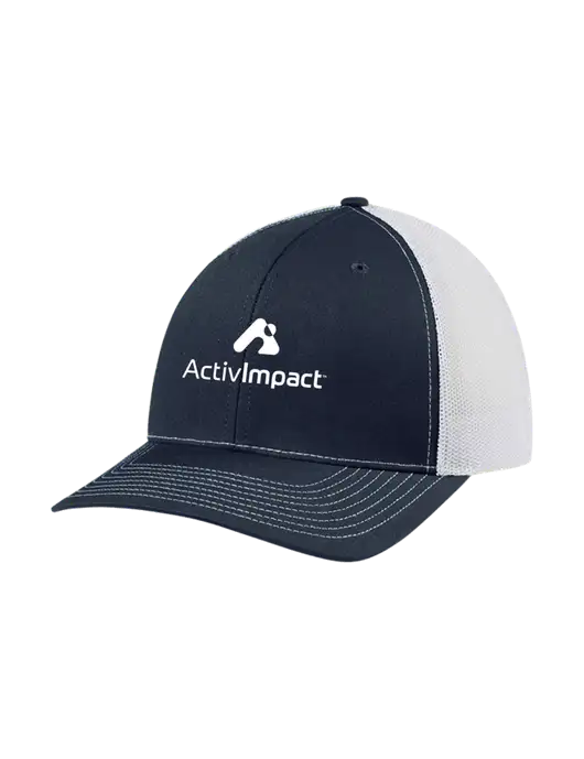 Richardson Adjustable Snapback Original 112 Trucker Cap Navy w/White Mesh w/ActivImpact Logo