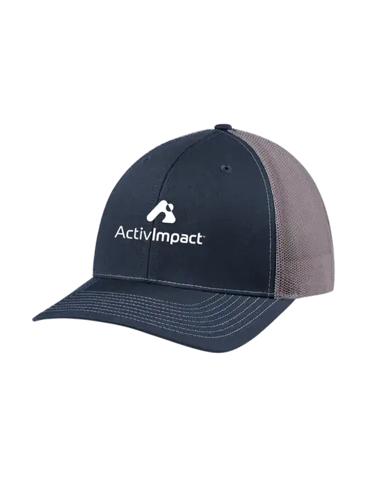 Richardson Adjustable Snapback Original 112 Trucker Cap Navy w/Charcoal Mesh w/ActivImpact Logo