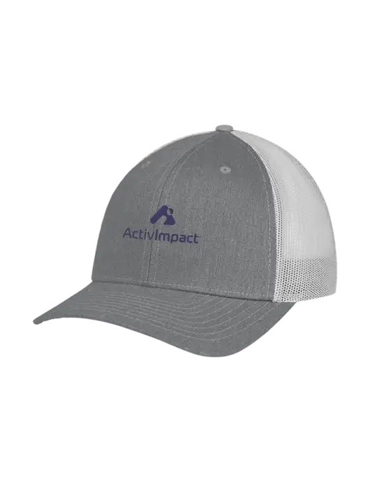 Richardson Adjustable Snapback Original 112 Trucker Cap Heather Grey w/Light Grey Mesh w/ActivImpact Logo