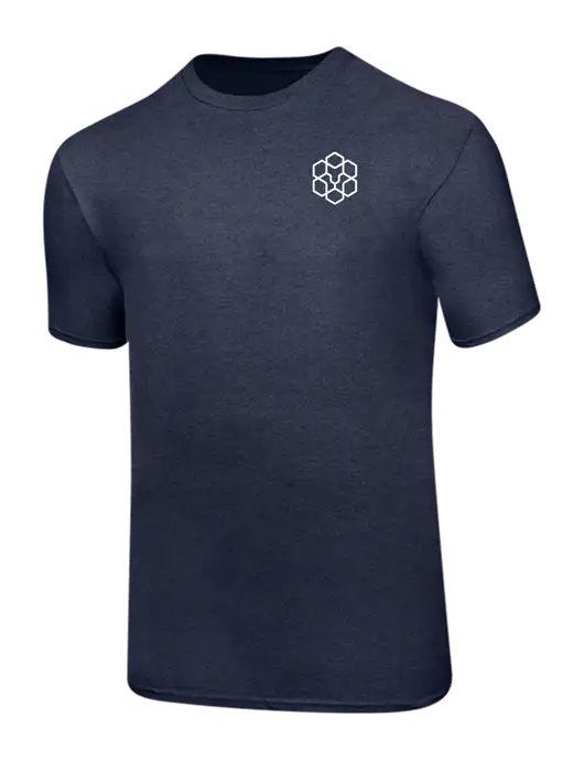 Ring Spun Heather Navy 4.5 oz T-Shirt w/Icon Logo