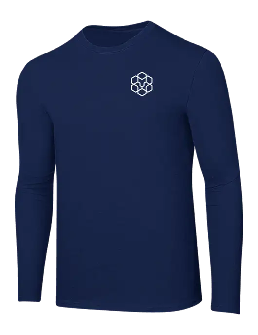 Ring Spun Navy 4.5 oz Long Sleeve T-Shirt w/Icon Logo
