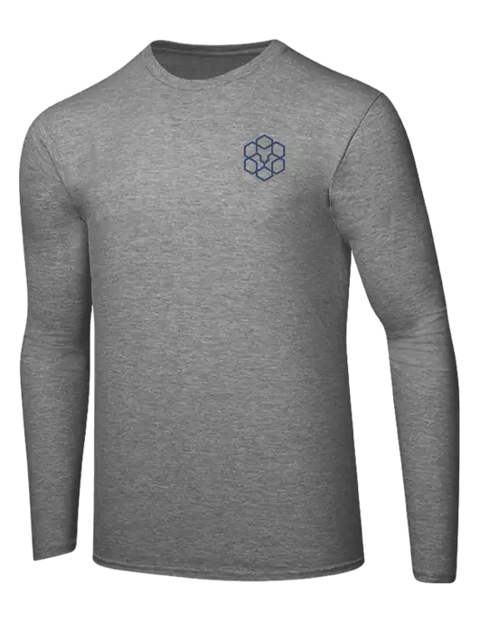 Ring Spun Light Heather Grey 4.5 oz Long Sleeve T-Shirt w/Icon Logo