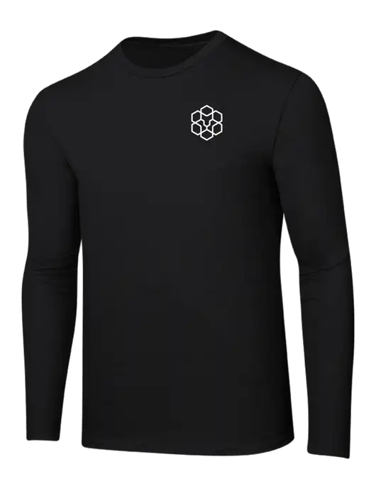 Ring Spun Jet Black 4.5 oz Long Sleeve T-Shirt w/Icon Logo