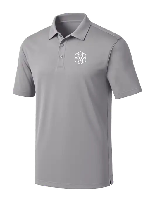 Light Grey Silk Touch Performance Polo w/Icon Logo