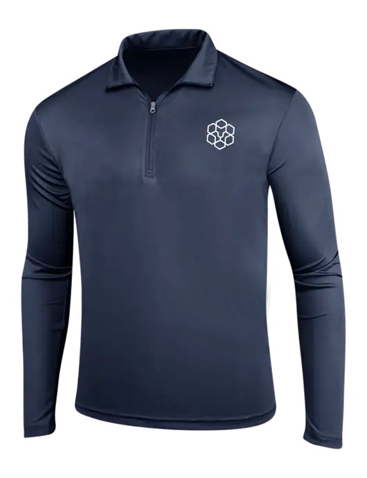 Navy PosiCharge Competitor 1/4 Zip Pullover w/Icon Logo