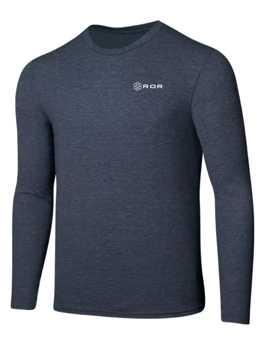 Seriously Soft Heathered Navy Long Sleeve T-Shirt w/ROR Logo