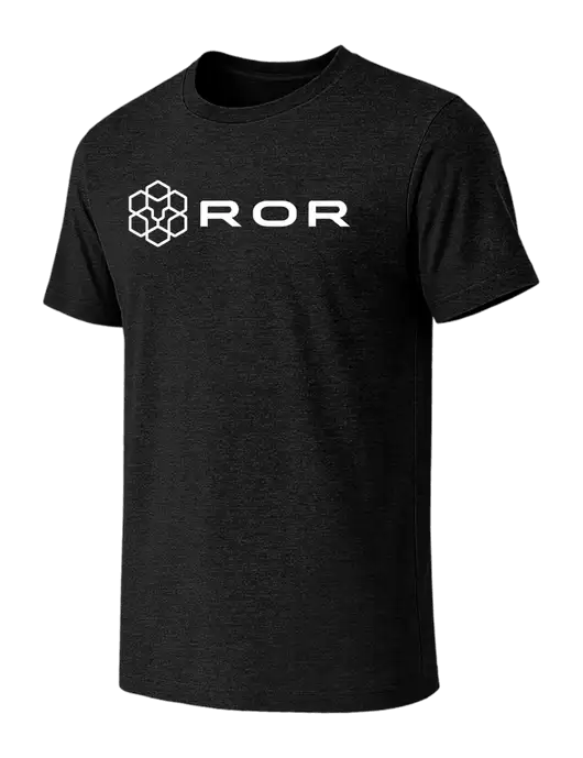 BELLA+CANVAS Black Heather CVC Short Sleeve Tee w/ROR Logo