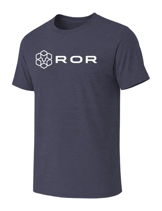 BELLA+CANVAS Heather Navy CVC Short Sleeve Tee w/ROR Logo