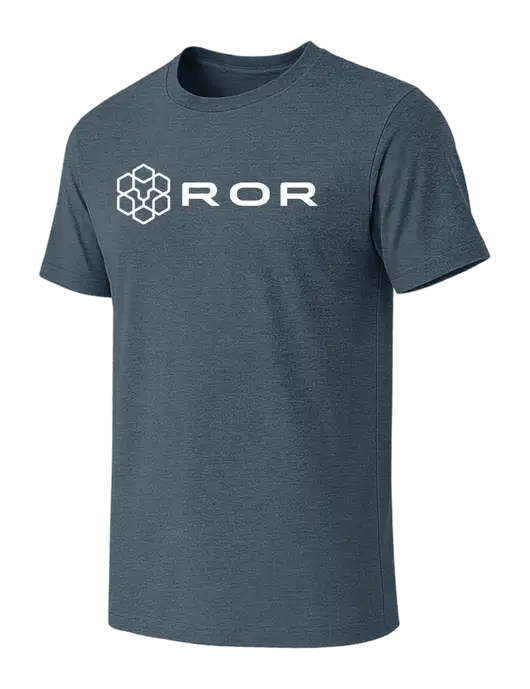 BELLA+CANVAS Heather Slate Blue CVC Short Sleeve Tee w/ROR Logo