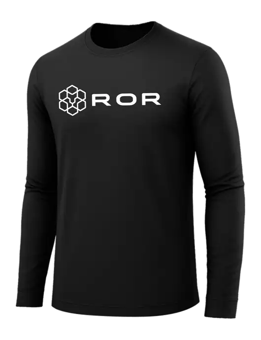 Long Sleeve Black PosiCharge Competitor Tee w/ROR Logo